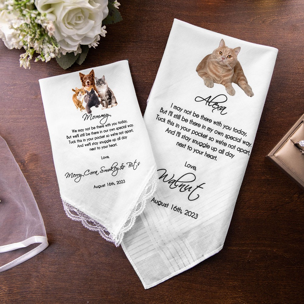 De votre mouchoir de mariage de chien, mouchoirs de mariage personnalisés avec des photos d'animaux de compagnie, cadeaux pour la mariée, cadeau pour le marié de chien
