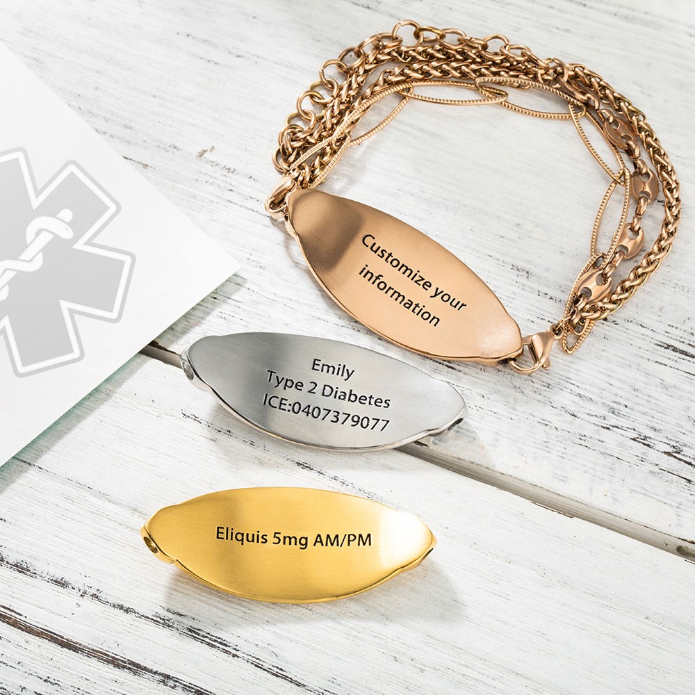 Custom Medical Alert ID Bracelet 