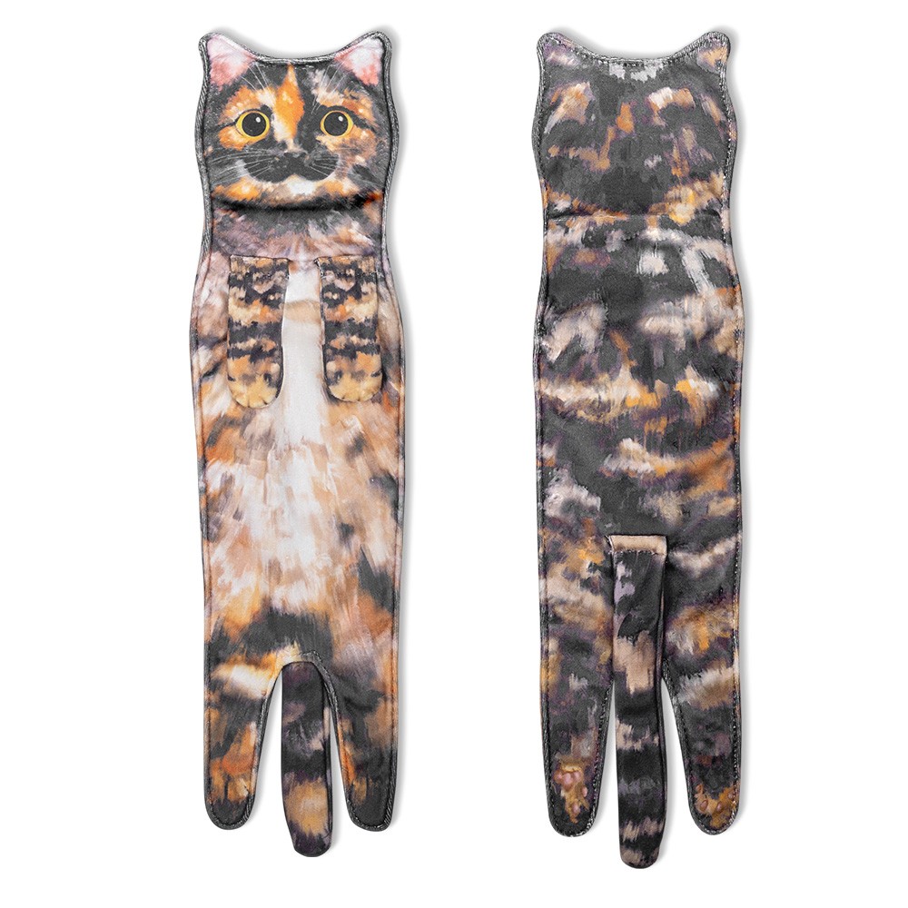 Cat Hand Towels Cute Decorative Cat Decor Hanging Washcloths, Funny Hand Towels for Bathroom/Kitchen Face Towels, Housewarming Gift for Cat Lovers