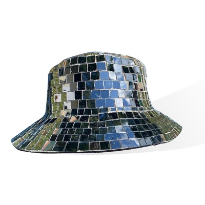 Disco Bucket Hat, Disco Ball Festival Visor, Mirror-tiled Disco Helmet, Ultimate Party Accessory for Festivals