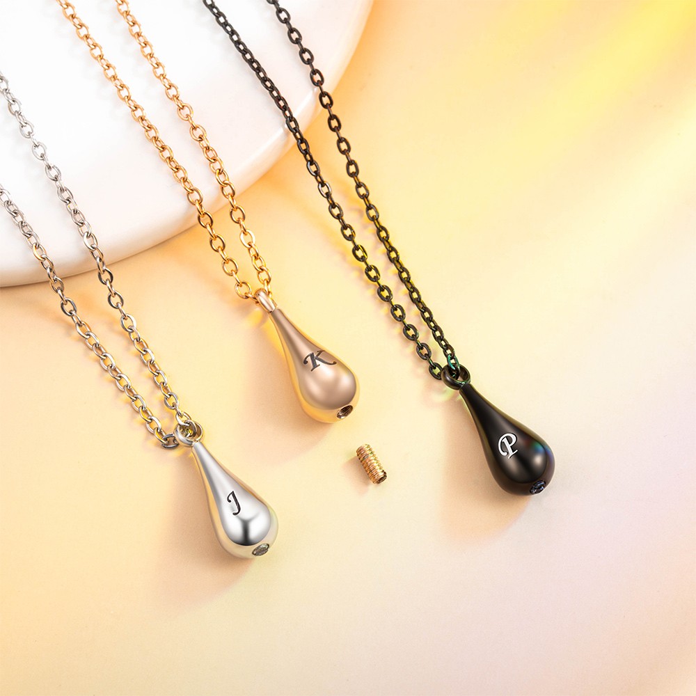 Aangepaste gouden traan crematie urn ketting, kleine traan urn ketting met naam voor as van vrouwen/huisdier verlies/baby, crematie sieraden geheugen cadeau