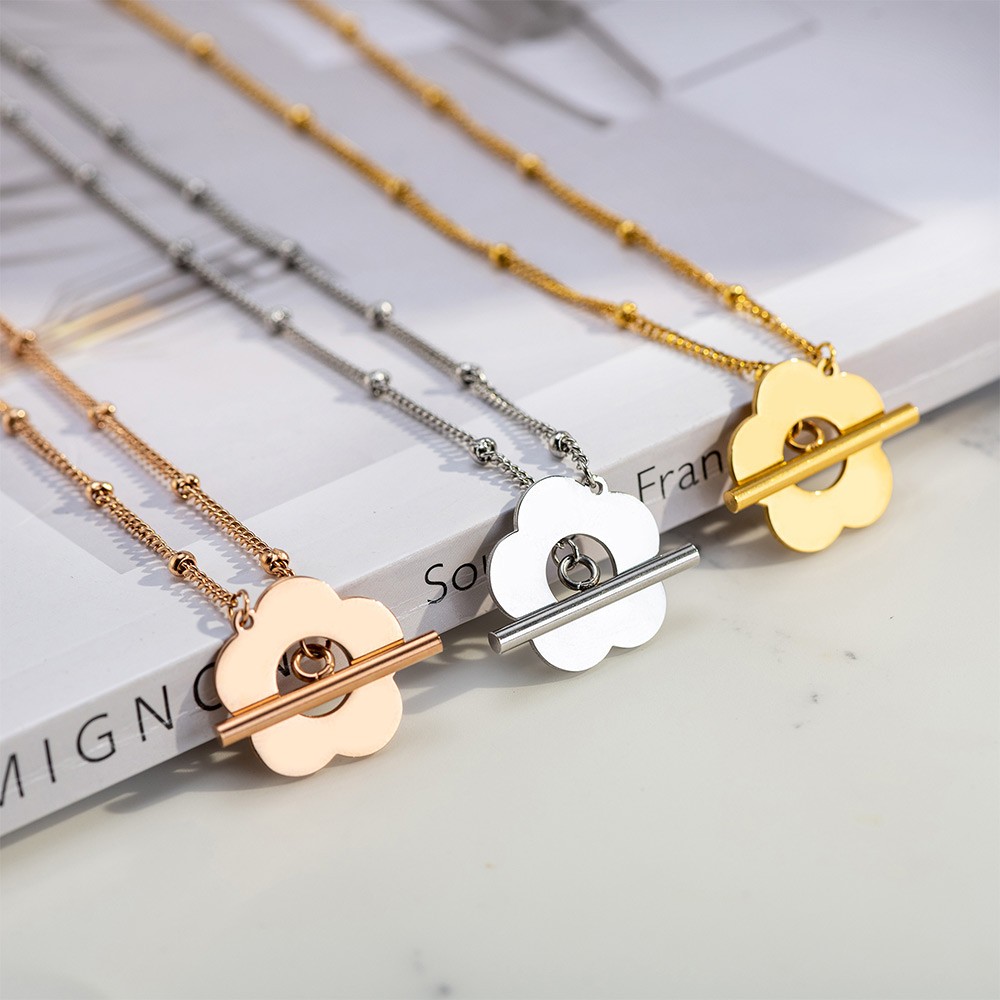 Bloom Bloom Necklace, Flower Necklace, Flower Toggle Clasps Necklace, Kpop Jewelry, Gift for Girl/Daughter/Girlfriend/THE BOYZ Fans