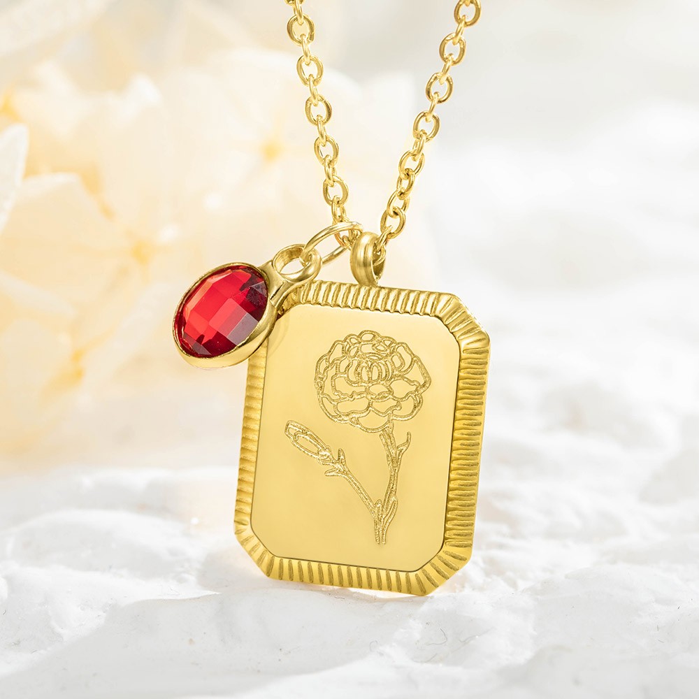 birth month flower necklace