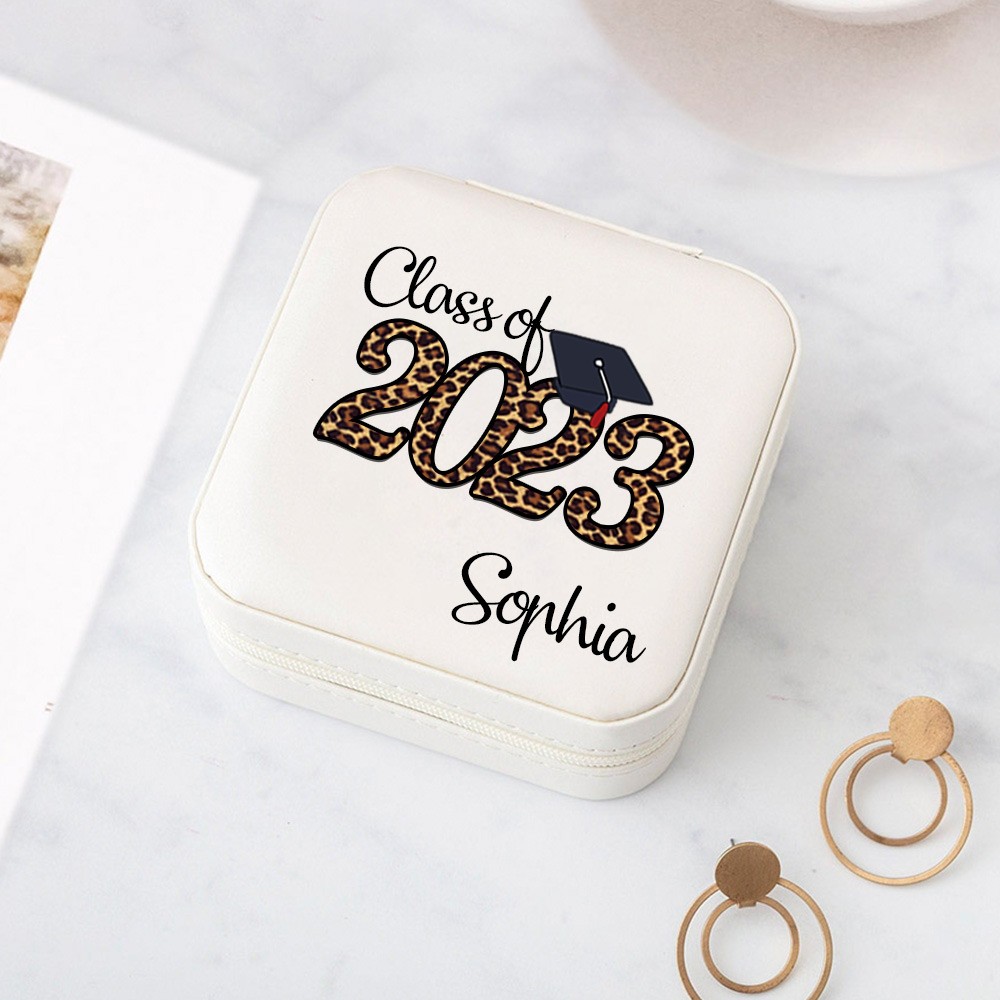 Custom Classic Graduation Jewelry Box, Personalized Graduation Jewelry Case, Class of 2024 Graduation Gift, Graduation Keepsake, Gift for the Graduate
