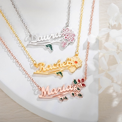 birth flower jewelry