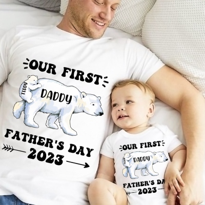T-shirt ours polaire personnalisé et barboteuses bébé