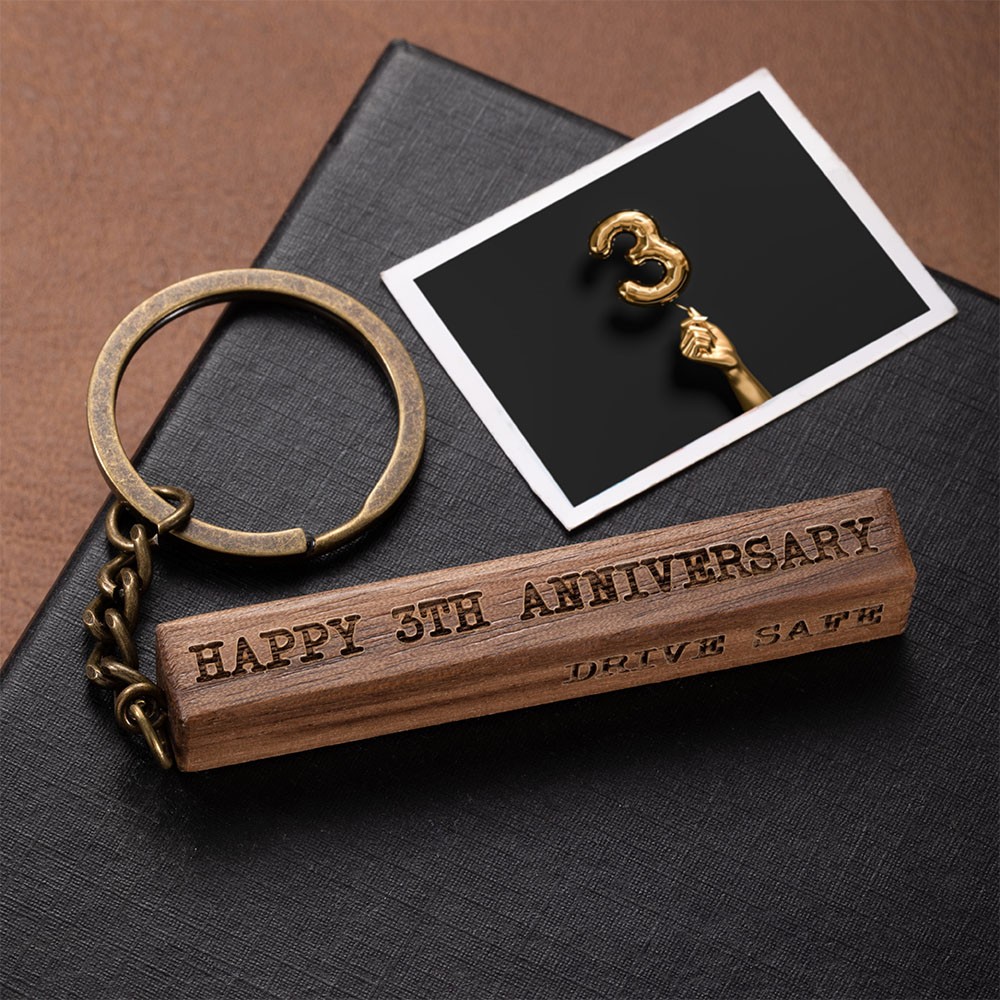 wood bar keychain