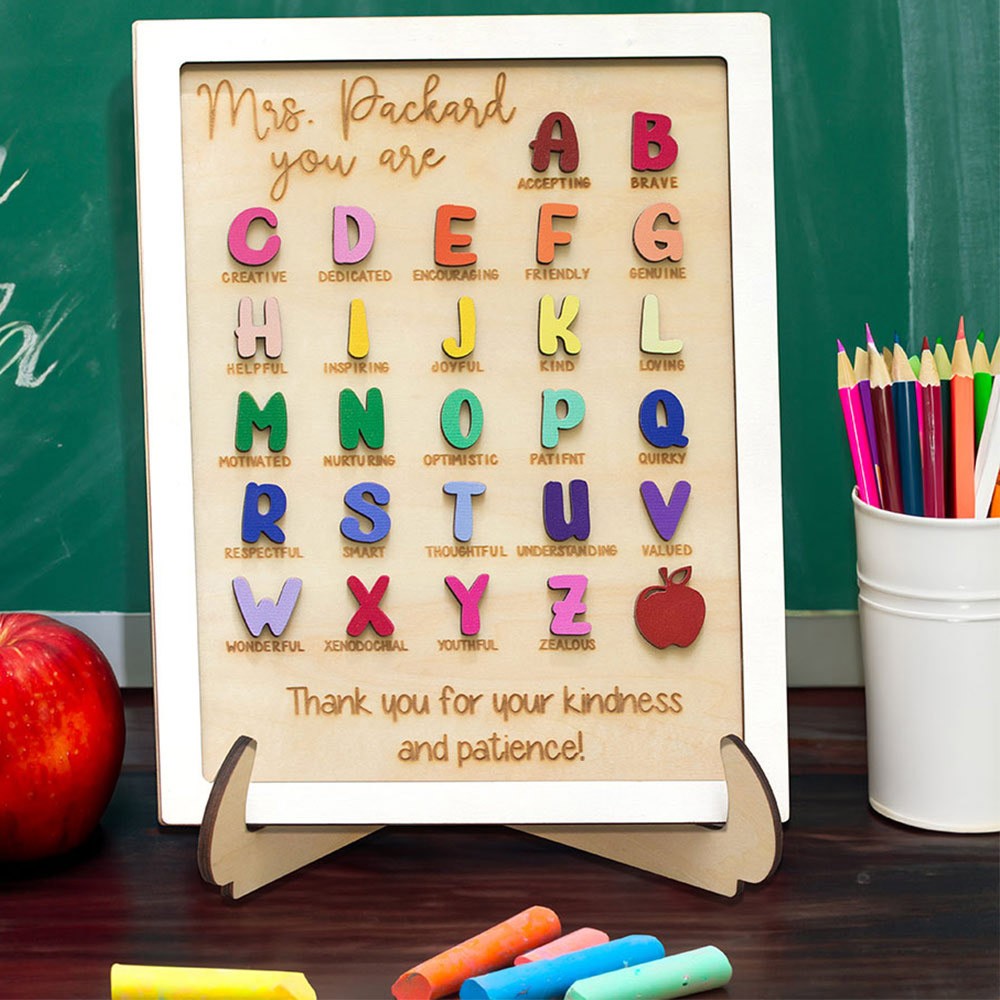 Personalized Alphabet Classroom Signs, Alphabet Ornament, Classroom Decor, Affirmation Signs, Class Teaching Aids, Teacher Appreciation Gifts