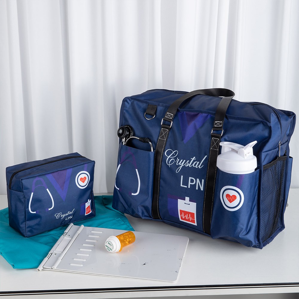 Große Krankenschwester-Tragetasche aus Canvas für die Arbeit, kleine Stilltasche mit Reißverschluss, Dankesgeschenk zur Krankenschwesterwoche für RN CNA LPN Medizinisches Personal