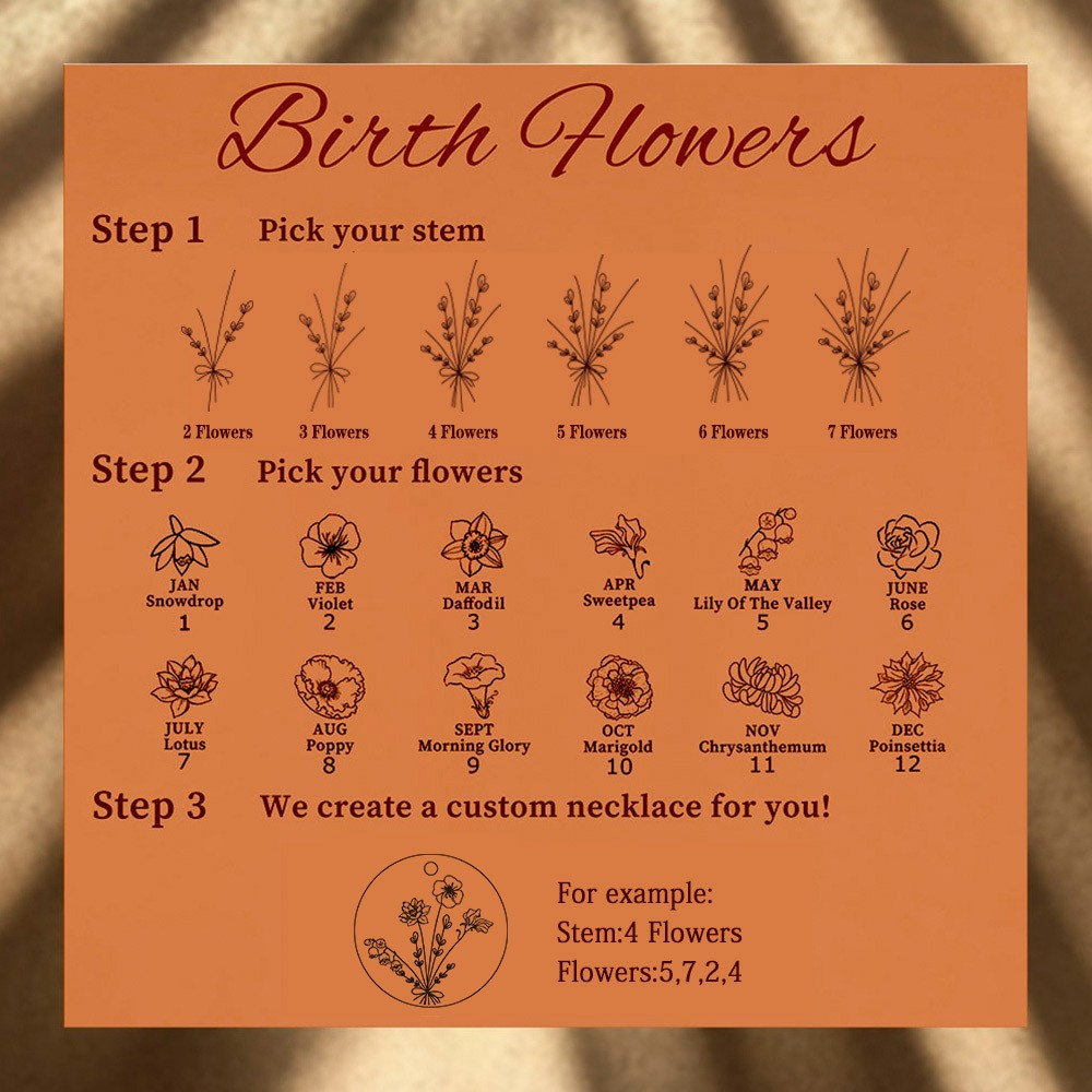 birth month flower necklace