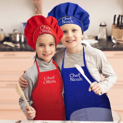 Personalized Chef Apron & Hat Set for Children