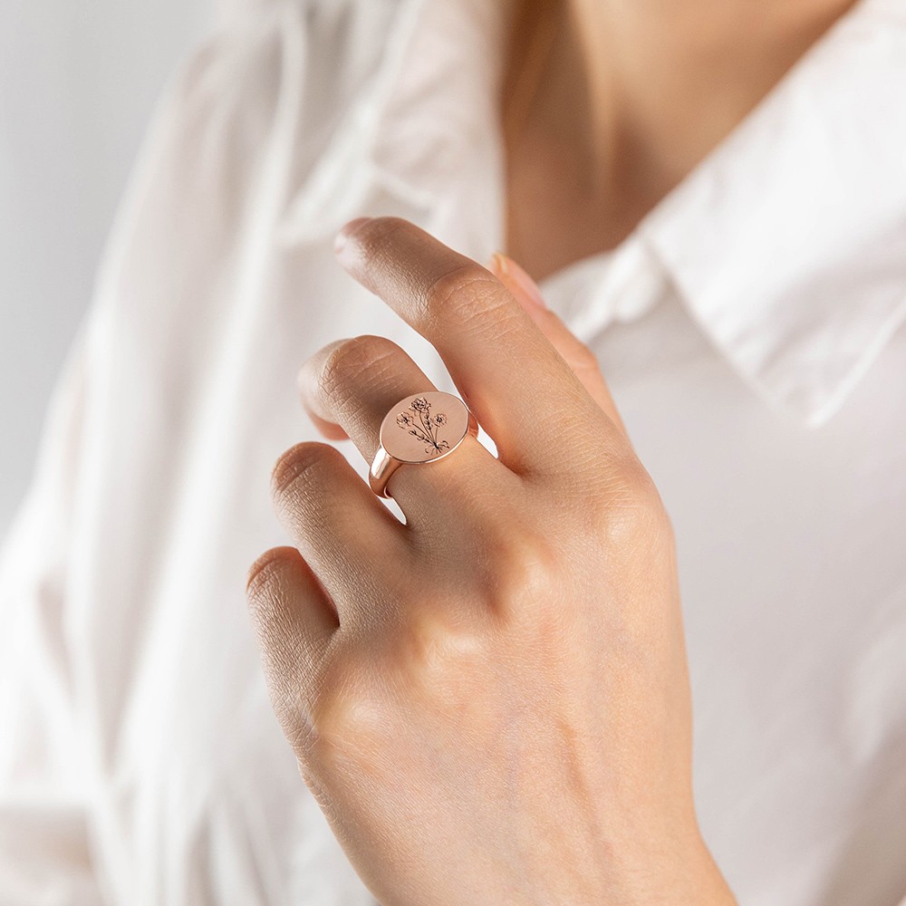 birth flower ring