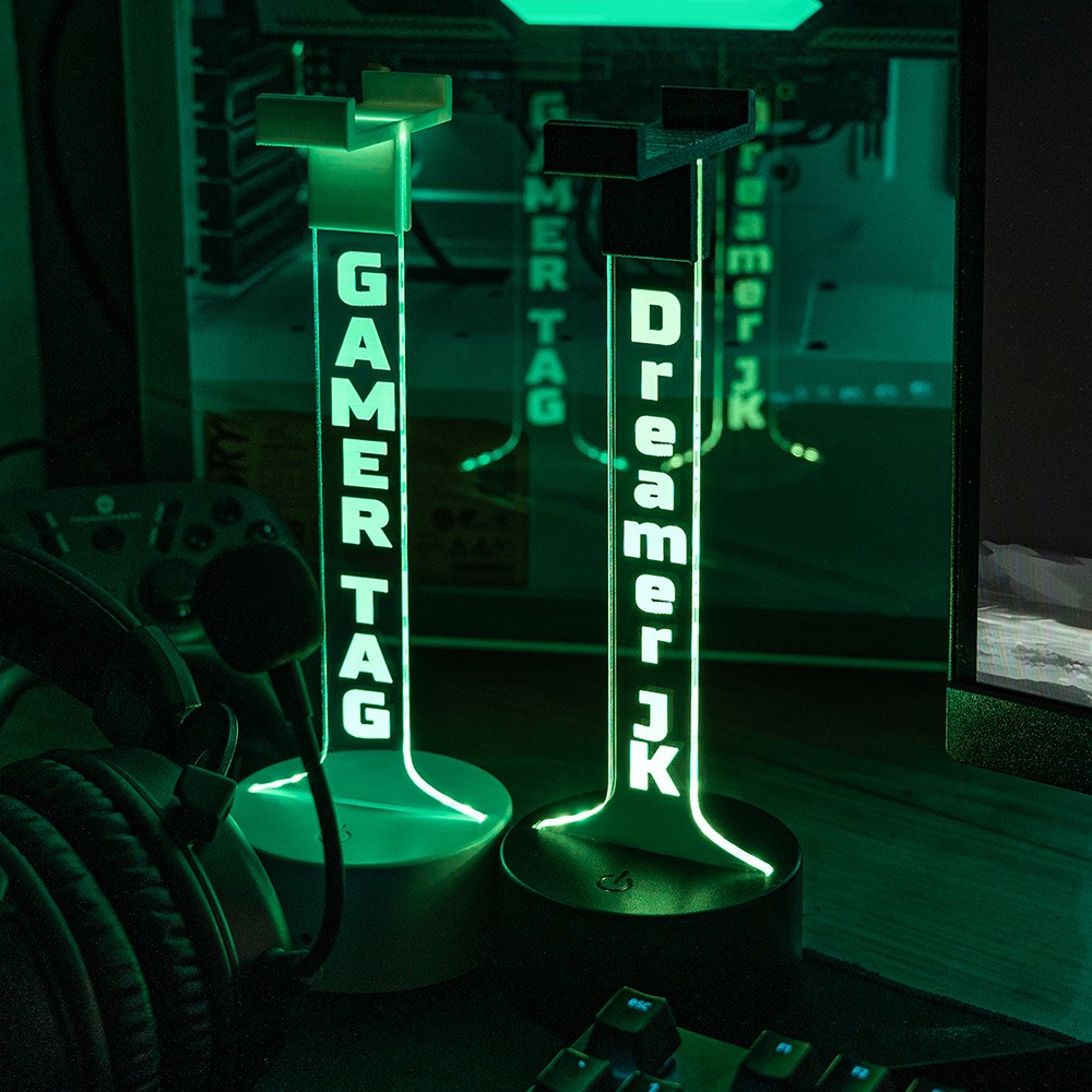 Personalized Gamertag Headphone Stand, Gift for Gamers, Gaming Accessories, Any Username/Multi-Color, Gift for Dad/Men/Boyfriend