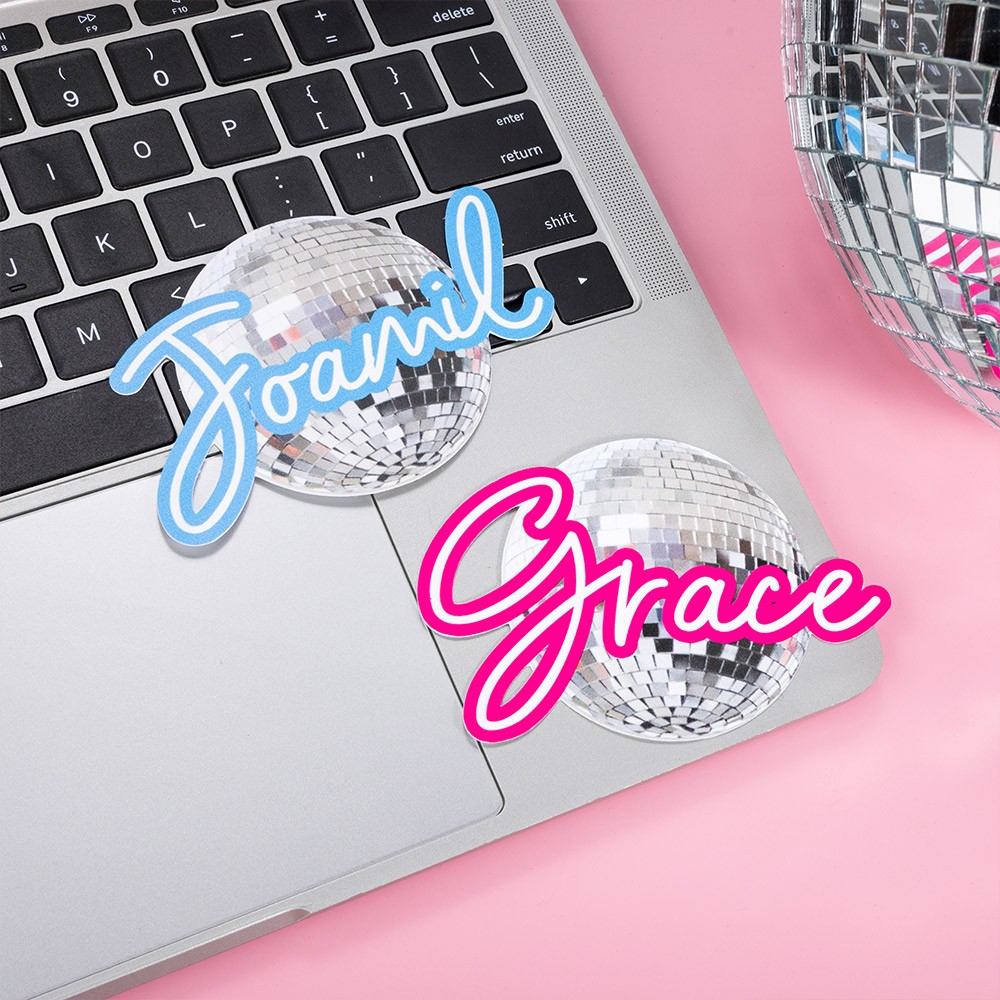 Custom Cute Disco Ball Sticker Vinyl Decal, Stationery/Office Supplies/Bottle Tag, Water Resistant Disco Label, Gift for Family/Friends/Colleagues