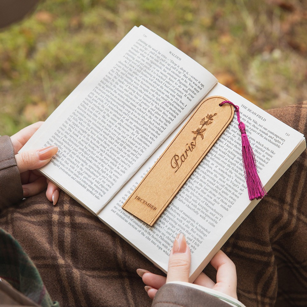 custom birth flower name bookmark