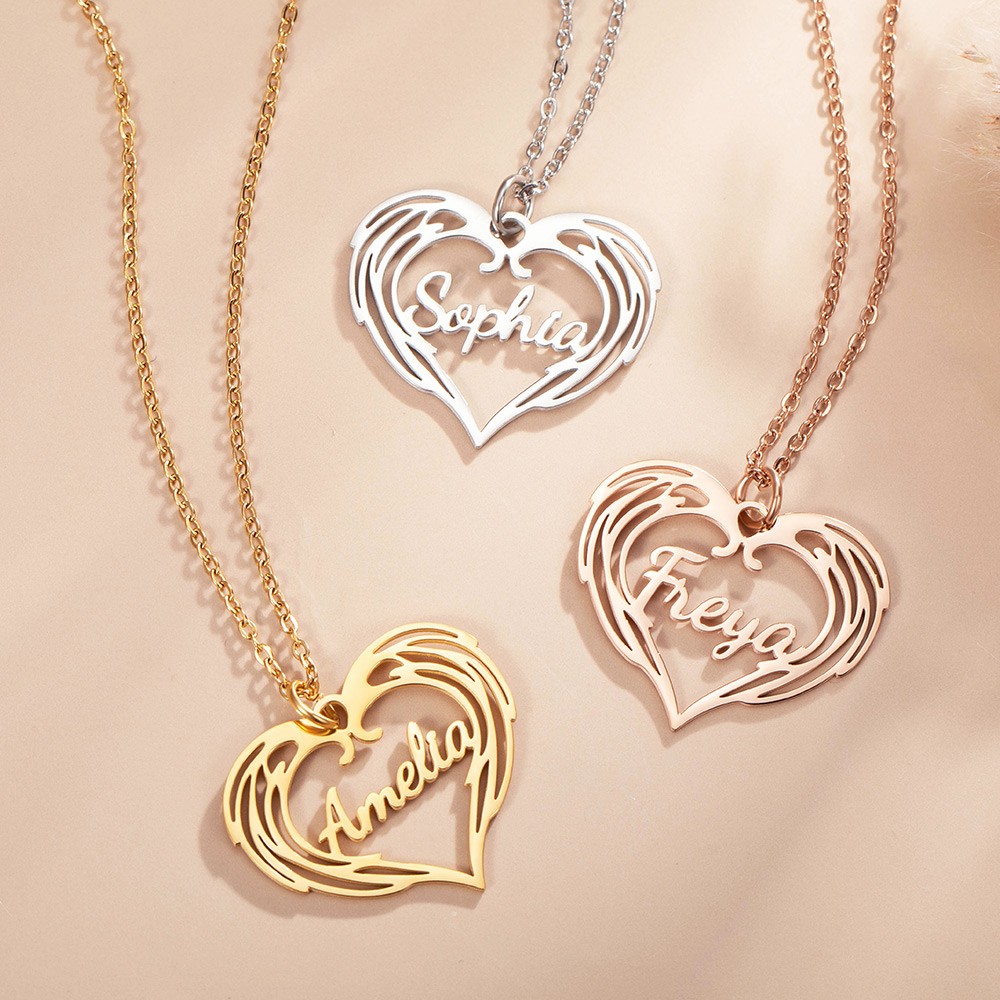 heart name necklace