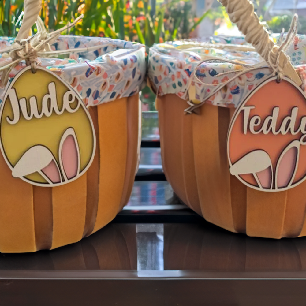 étiquette du panier de Pâques