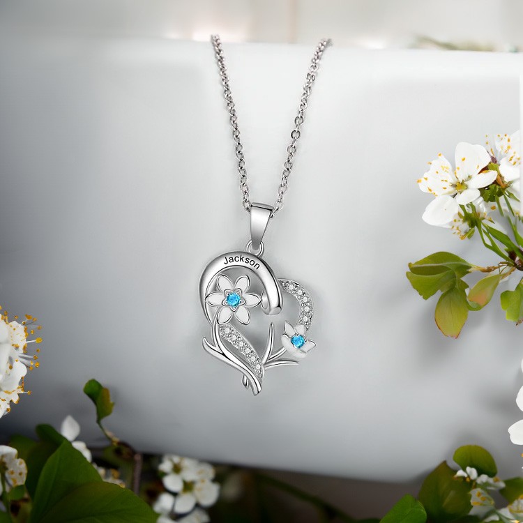 Birthstones Heart Necklace