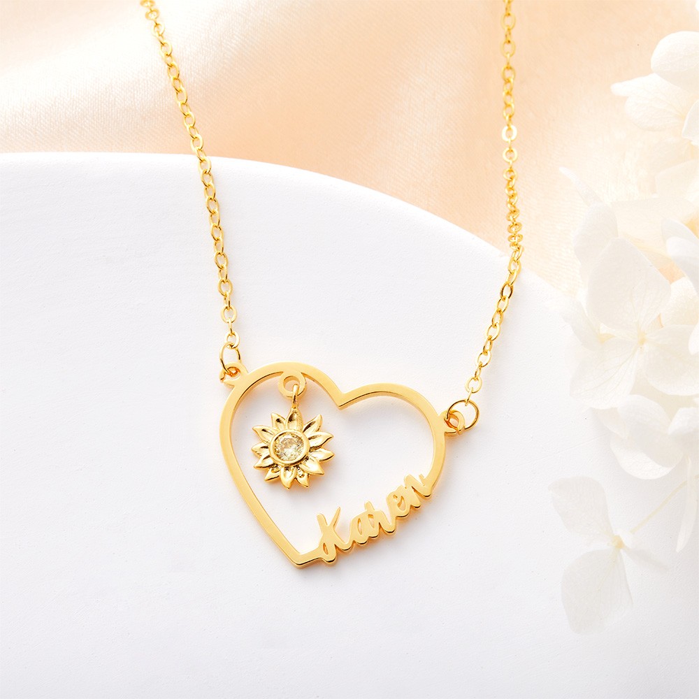 heart name necklace