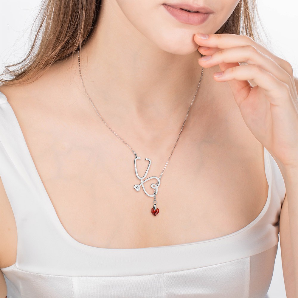 Stethoscope Necklace with heart