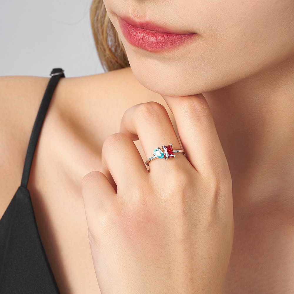 Cut Birthstone Ring