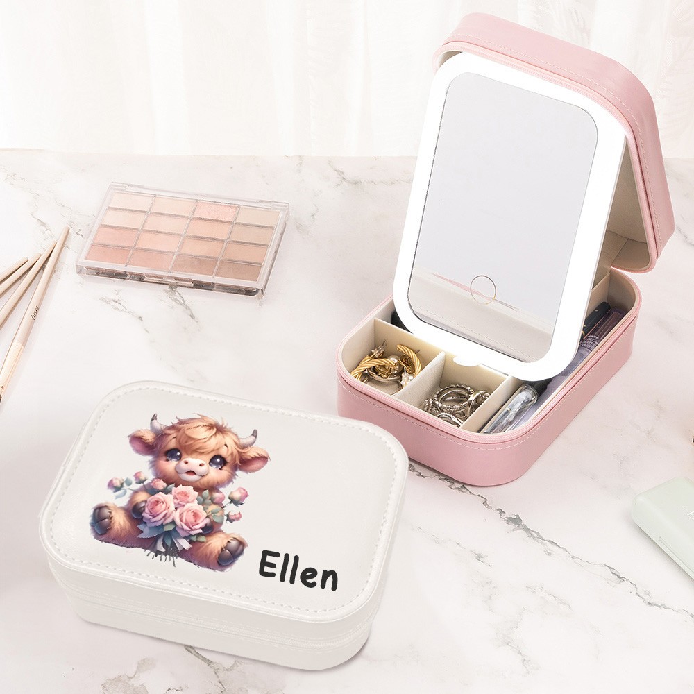boîte de rangement de maquillage portable et rechargeable pour les voyages