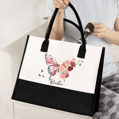 birth butterfly tote bag