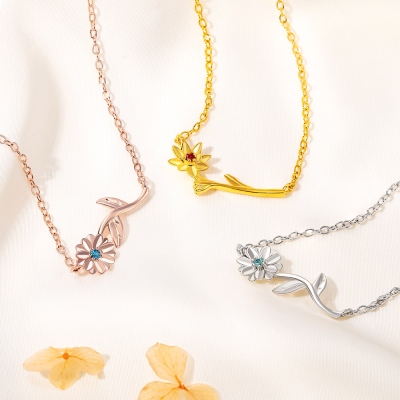 birth flower necklace