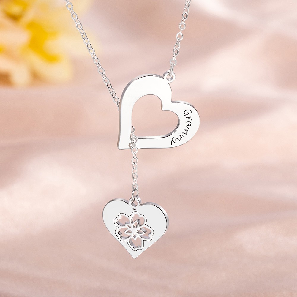 elegant birth flower pendant necklace