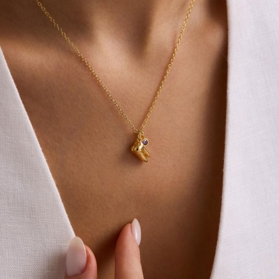 Gepersonaliseerde geboortesteen tandhanger ketting, sterling zilver 925 sierlijke ketting, afstudeer-/kerstcadeau voor tandartsen/mondhygiënisten/haar