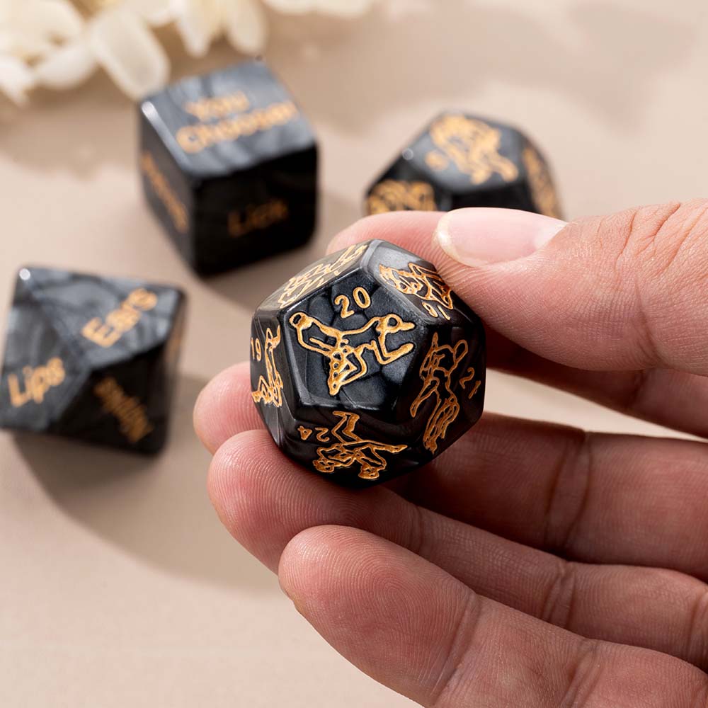 Personalized Date Night Ideas Dice for Couples with Wooden Display
