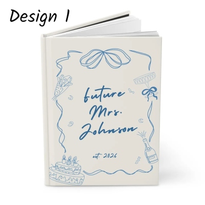 Personalized Future Mrs. Wedding Planner Journal with Name, Matte Hardcover Schedule Notebook, Wedding/Engagement Gift for Bride/Bride to Be/Wife