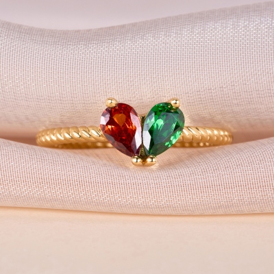 Zwei-Geburtsstein-Ring