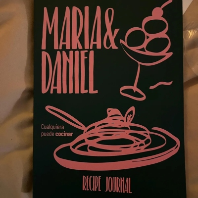 Anpassad namn handritad illustration familjereceptdagbok, inbunden matlagningsanteckningsbok, födelsedags-/årsdags-/bröllopspresent till nygifta/matlagningsälskare