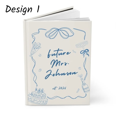 Personalized Future Mrs. Wedding Planner Journal with Name, Matte Hardcover Schedule Notebook, Wedding/Engagement Gift for Bride/Bride to Be/Wife