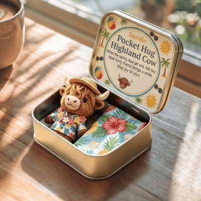 Personlig fickkram i plånbok med namn, mini plyschko, säsongsbetonad vår-/sommarpresent, födelsedagspresent till vänner/älskare