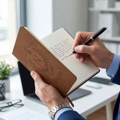 Personalisiertes Notizbuch mit Alphabet-Wappen und Namen, A5-Lederjournal, Geschenk zum Geburtstag/Vatertag/Abschluss für Ehemann/Vater/Familie/Freunde/Männer