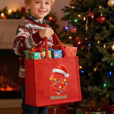 Burlap bag with name