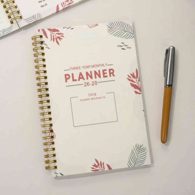 Personalized 2026-2028 Floral Butterfly Planner with Name, A5 Spiral Daily Agenda Calendar Planner, Birthday/Graduation Gift for Women/Family/Friends