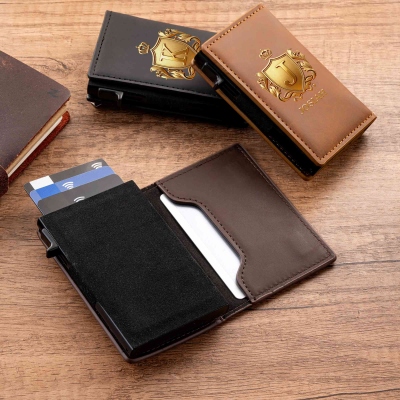 Slim PU Leather Metal Wallet
