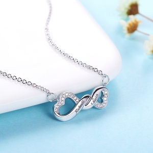 Infinity Double Heart Name Neckace