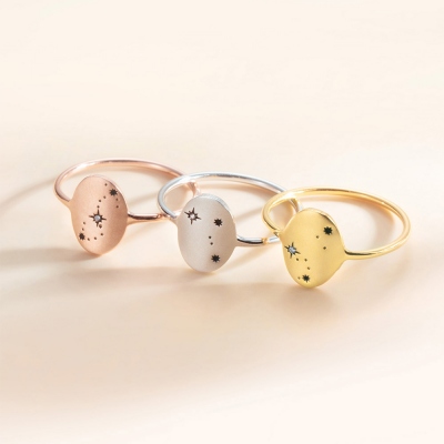 Personalized Star Signet Ring for Her