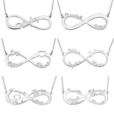 Customized Infinity Name Necklace In Sterling Silver