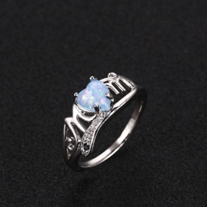 Opal "Mom" Ring Silver-Plated Copper