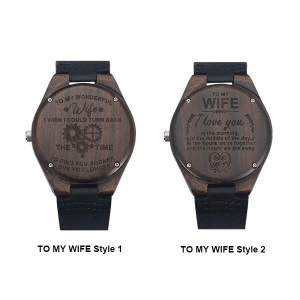 Customized Ebony Watch for Wife
