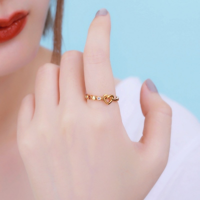  Birthstone Heart Ring