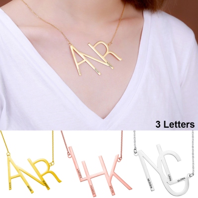 Personalized Sideways Initial Necklace