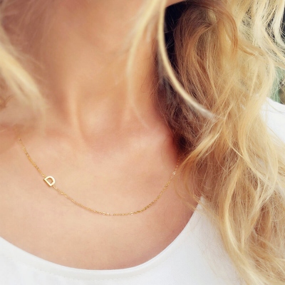 Customizable Sideways Initial Pendant