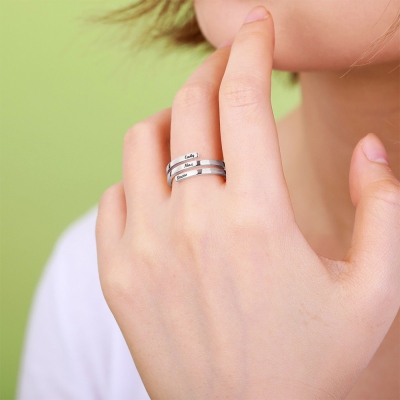 Personalisierter Namensring in Sterling Silber
