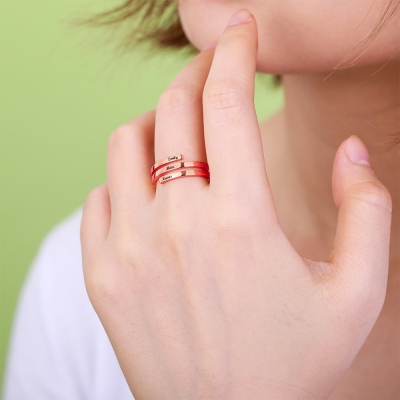 Customized Delicate Name Ring in Rose Gold